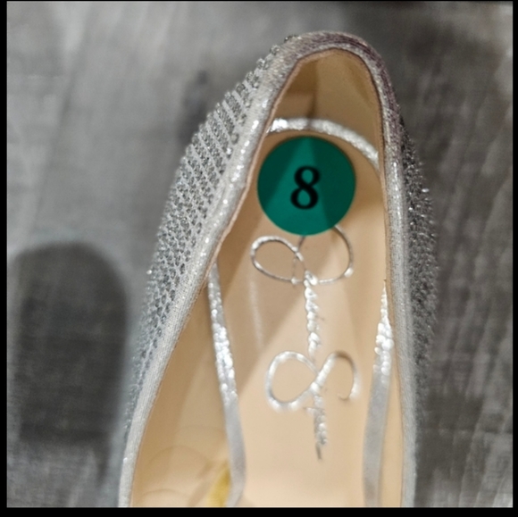 jessica simpson lindiza rhinestones sparkly silver heels new size 8 - Picture 6 of 10